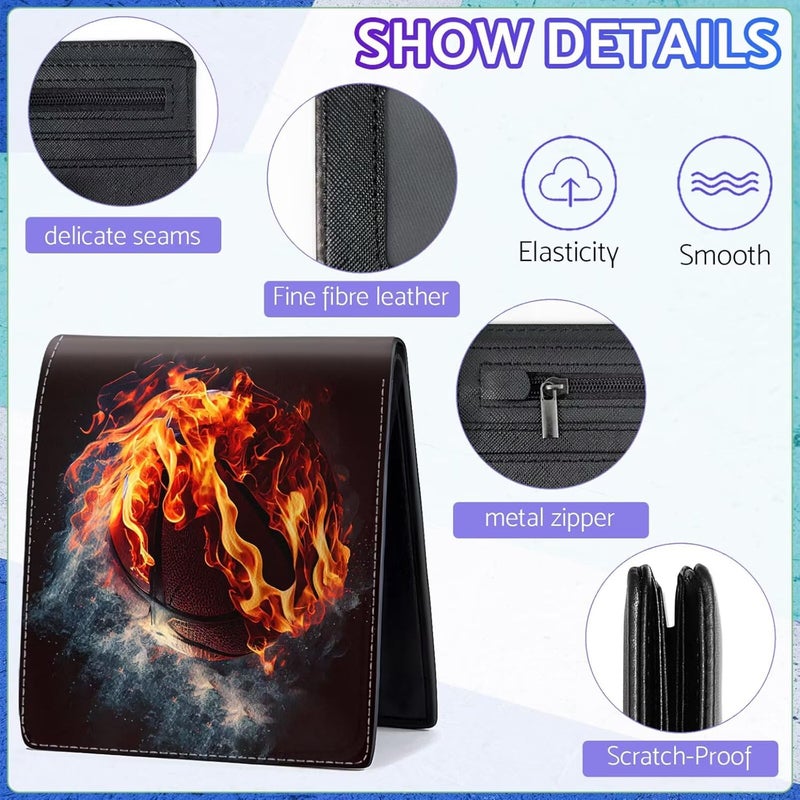 ZHIMEBYE Boys Wallet for Teens, Cool Kids Wallet Basketball for Boys Ages 8-10 9-12 11-15, Funny Leather Bifold Rfid Blocking, Coin Pocket Id Window for Teen Men Youth Guys Birthday Christmas Gifts - Image 5